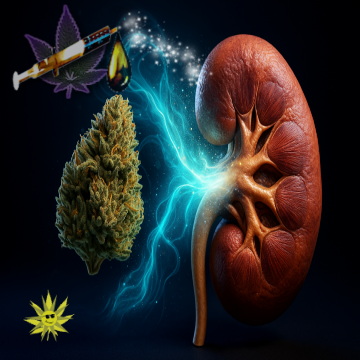 Image showing healing powers of cannabis oil made from quality Lebanese buds on kidneys...